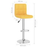vidaXL Tabourets de bar lot de 2 jaune moutarde tissu