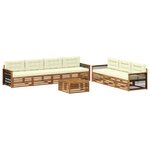 vidaXL Ensemble de canapés d'extérieur 8 Pièces Naturel et Crème