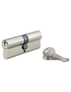 Cylindre de serrure double entrée HG5  anti-arrachement  40x40mm  nickelé  3 clés - THIRARD