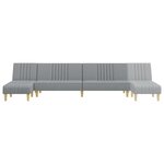 vidaXL Canapé-lit en forme de L gris clair 255x140x70 cm tissu