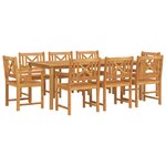 vidaXL Ensemble de salle à manger pour jardin 9 Pièces Marron