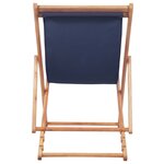 Vidaxl chaise pliable de plage tissu et cadre en bois bleu