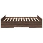 vidaXL Cadre de lit avec tiroirs sans matelas chêne marron 135x190 cm