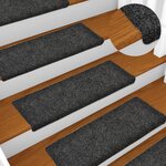 vidaXL Tapis de marches d'escalier 10 Pièces Gris 65x21x4 cm Aiguilleté