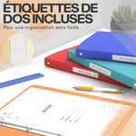 ACROPAQ 10x Classeur A4- 4 Anneaux- Dos 2 5 cm- Étiquettes de Dos- Jusqu'à 100 feuilles A4- PP- Souple Durable- Résistants à l'eau