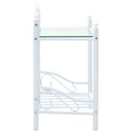 vidaXL Tables de chevet 2 Pièces Acier et verre trempé 45x30 5x60cm Blanc