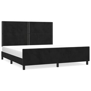 vidaXL Cadre de lit sans matelas noir 160x200 cm velours