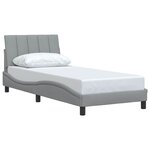vidaXL Cadre de lit sans matelas Hanko gris clair 80x200 cm tissu