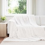 vidaXL Couvertures à jeter 6 Pièces Blanc 240 x 220 cm Toison