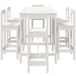 vidaXL Ensemble de bar de jardin 7 Pièces blanc bois de pin massif