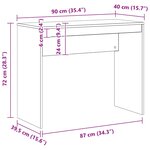 vidaXL Bureau chêne artisanal 90x40x72 cm bois d'ingénierie