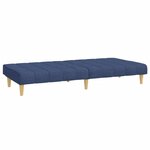 vidaXL Canapé-lit à 2 places bleu tissu