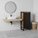 vidaXL Cabinet de salle de bain Marron Bois massif de récupération