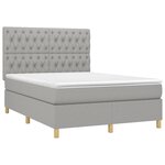 vidaXL Sommier à lattes de lit avec matelas Gris clair 140x190cm Tissu
