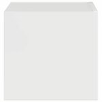 vidaXL Meuble TV mural Montage mural Blanc Brillant 60 x 31 x 29.5 cm