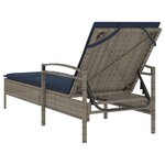 vidaXL Chaise longue avec coussin Gris 63 x 200 x 81 cm Résine tressée (États-Unis uniquement)