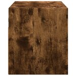 vidaXL Meuble TV mural avec lumières LED chêne fumé 100x31x35 cm