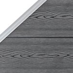 vidaXL Ensemble de clôture WPC 3 Carré + 1 Incliné 619 x 186 cm Gris
