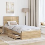 vidaXL Cadre de lit Chêne Sonoma 90 x 200 cm Bois d'ingénierie