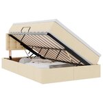vidaXL Lit de rangement LED avec matelas Crème 120 x 190 cm Tissu