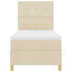 vidaXL Lit à ressorts avec matelas Crème 90 x 190 cm tissu