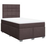vidaXL Sommier à lattes de lit et matelas marron foncé 120x190cm tissu