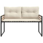 vidaXL Banc à couches en bois avec coussin Uni Crème 114 x 55 x 77 cm