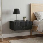 vidaXL Cabinet de chevet mural 2 Pièces Noir 49 x 34 5 x 20 cm