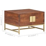vidaXL Table basse Marron miel 67x67x45 cm Bois solide d'acacia