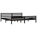vidaXL Cadre de lit sans matelas noir bois massif 200x200 cm