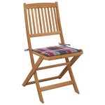 vidaXL Chaises pliables de jardin 2 Pièces avec coussins Bois d'acacia