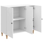 vidaXL Buffet Blanc brillant 89 x 34 5 x 80 cm Bois d'ingénierie