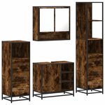 vidaXL Ensemble meubles salle de bain 4 Pièces chêne fumé bois ingénierie