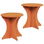 vidaXL Table basse 2 Pièces Brun cire Bois massif en pin