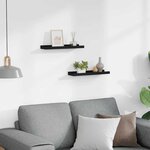 vidaXL Étagères à rebord pour cadre photo 2 Pièces Noir 40x9x3 cm MDF