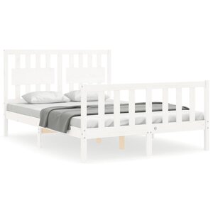 vidaXL Cadre de lit sans matelas blanc 120x200 cm bois de pin massif