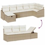 vidaXL Ensemble de canapé de jardin 8 Pièces Beige Poly rotin