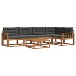 vidaXL Ensemble de canapés d'extérieur 6 Pièces Naturel et Anthracite