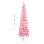 Vidaxl arbre de noël mince avec led rose 210 cm