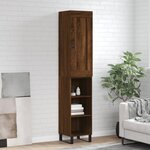 vidaXL Buffet haut Chêne marron 34 5x34x180 cm Bois d'ingénierie