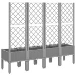 vidaXL Jardinière avec treillis gris clair 160x40x142 cm PP
