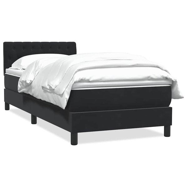 vidaXL Sommier à lattes de lit avec matelas noir 80x210 cm velours