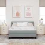 vidaXL Lit à ressorts avec matelas Gris clair 190 x 140 cm Polyester