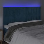 vidaXL Tête de lit à LED Bleu foncé 200x5x118/128 cm Velours