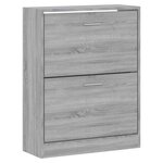 vidaXL Armoire à chaussures Sonoma gris 63x24x81 cm Bois d'ingénierie