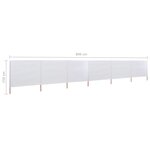 vidaXL Paravent 6 panneaux Tissu 800 x 120 cm Blanc sable