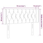 vidaXL Tête de lit avec oreilles Noir 93x16x78/88 cm Tissu