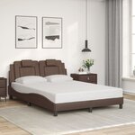 vidaXL Cadre de lit Viana avec LED sans matelas marron 140x200 cm