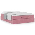 VidaXL Cadre de lit ottoman avec matelas rose 140x200 cm velours