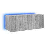 vidaXL Meuble TV mural avec lumières LED sonoma gris 80x35x31 cm